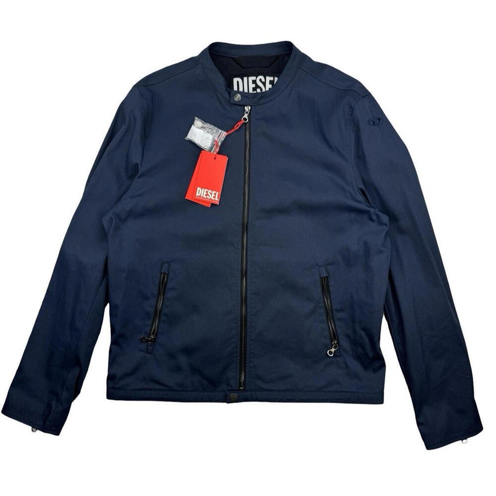 Diesel J-Glory Nylon Twill Bomber Jacket Navy Size L